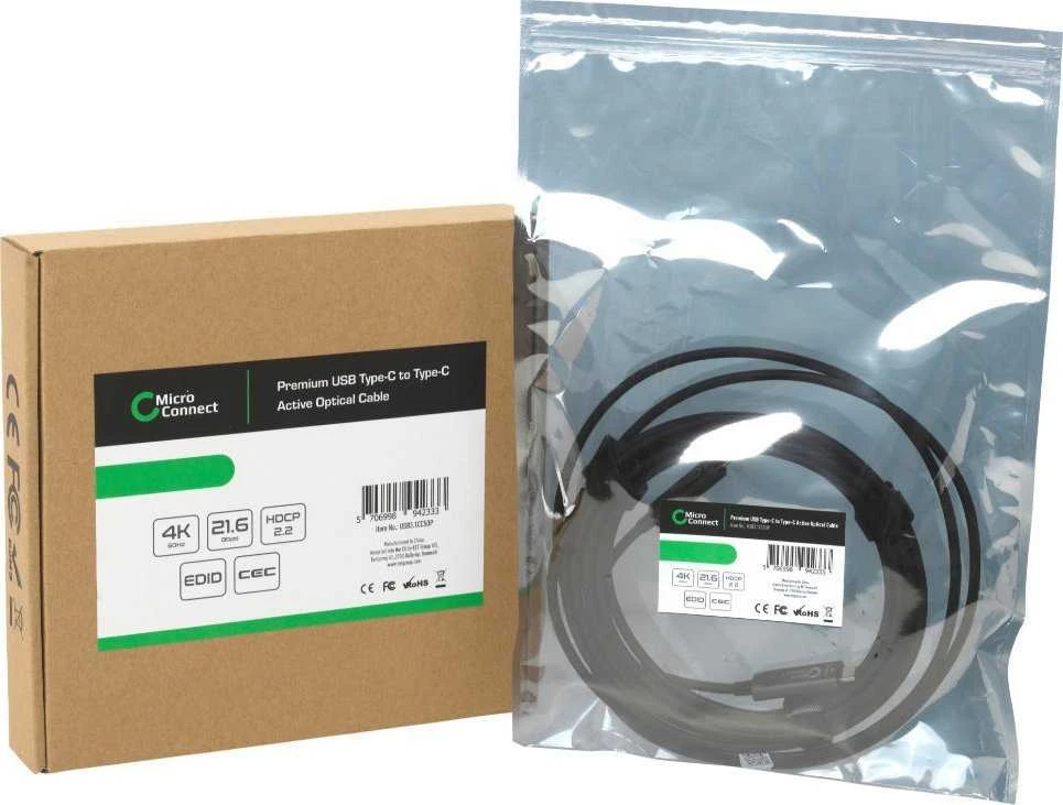Kabelis USB MicroConnect USB-C - USB-C 20 m Juodas (USB3.1CC20OP)
