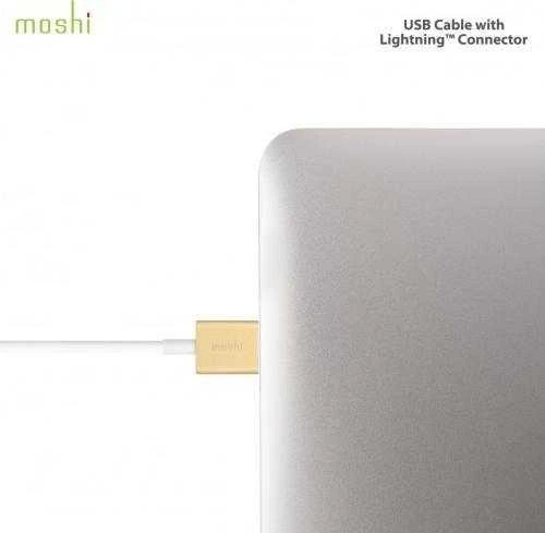 Kabelis USB Moshi USB-A - Lightning 1 m Baltas (MI-LIGHUSB-G)