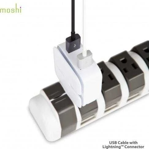 Kabelis USB Moshi USB-A - Lightning 1 m Baltas (MI-LIGHUSB-W)