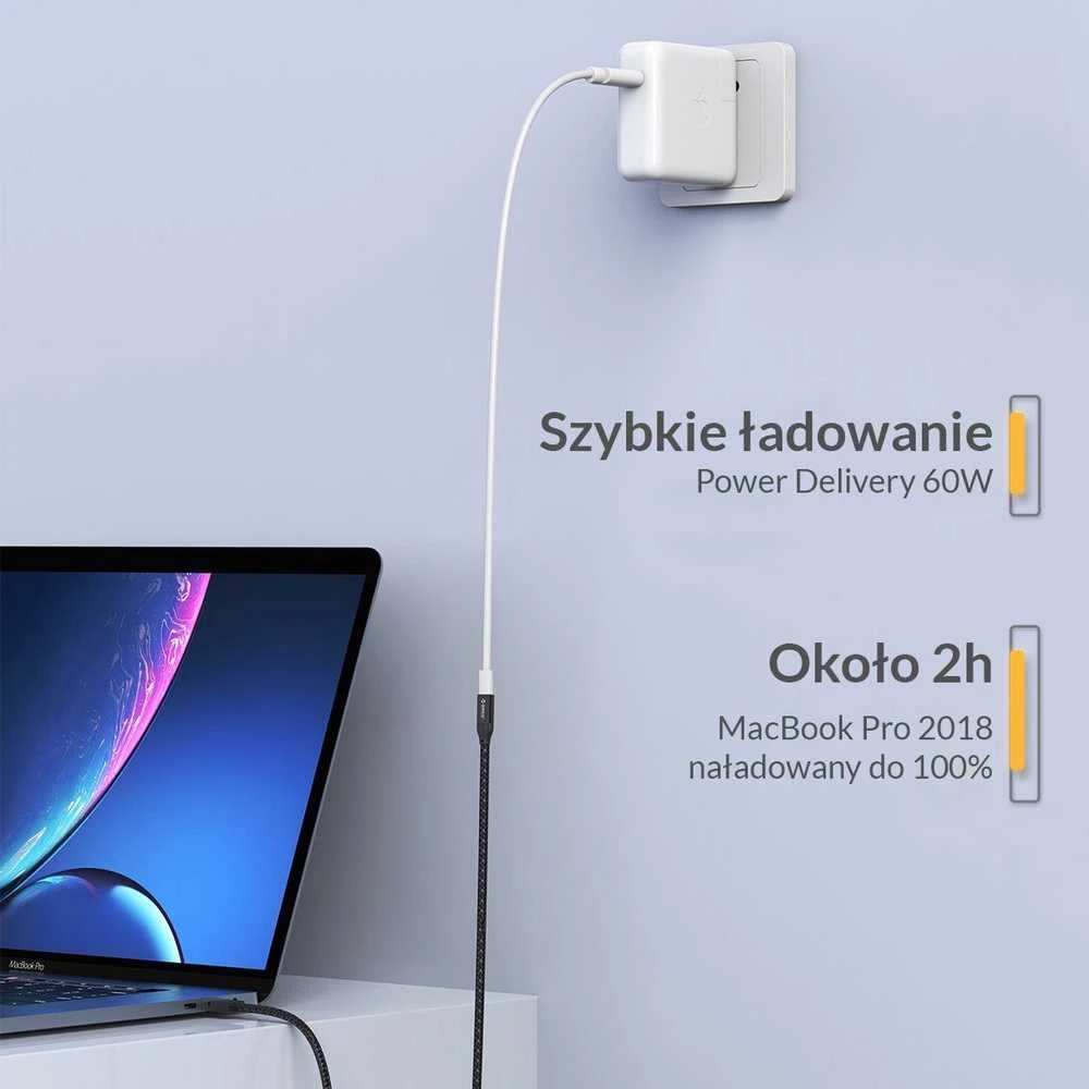 „Orico“ USB-C 3.2 prailginimo kabelis 20 Gbps, 4K, 100 W, 1 m
