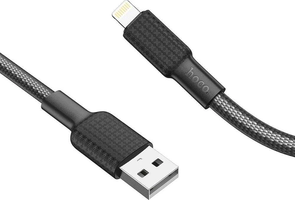 Cable USB A to Lightning Hoco 2,4A 1 m X69 juodas baltas