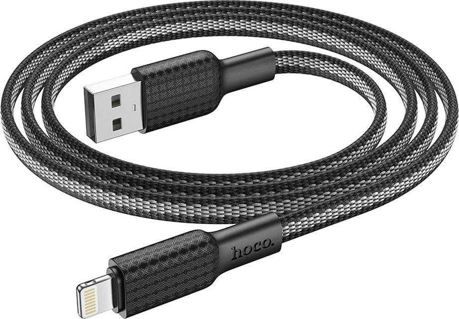 Cable USB A to Lightning Hoco 2,4A 1 m X69 juodas baltas