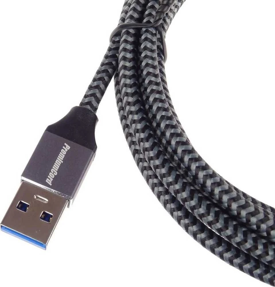 Kabelis USB PremiumCord USB-A - USB-C 2 m Juodai-pilka (ku31cs2)