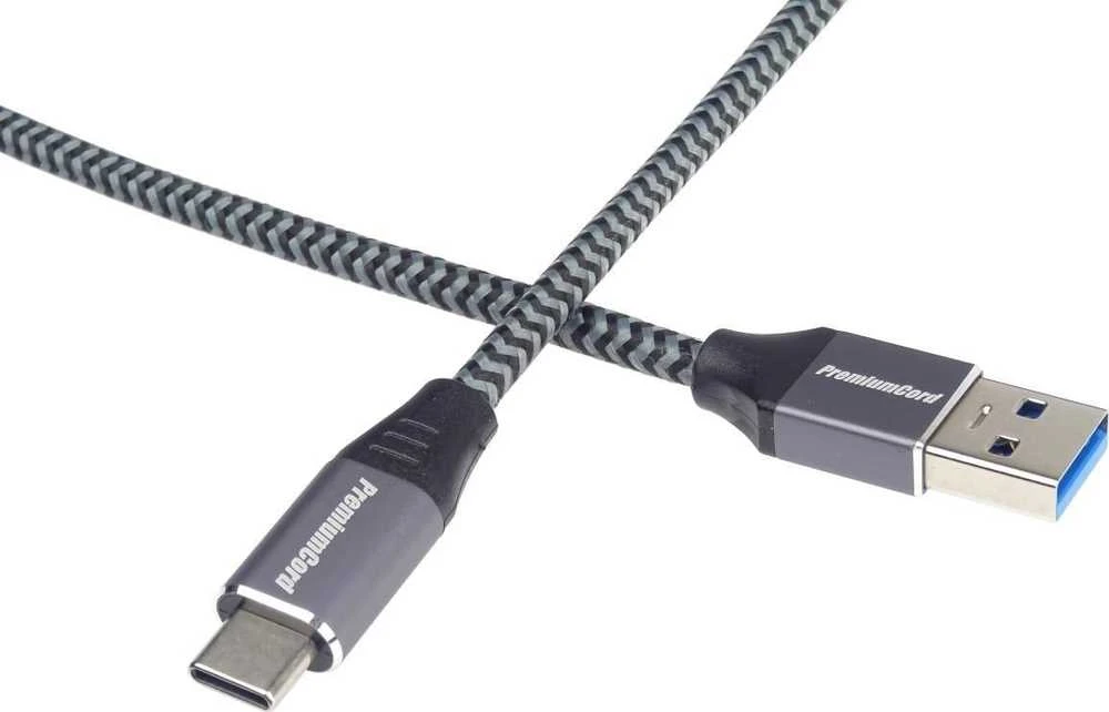 Kabelis USB PremiumCord USB-A - USB-C 2 m Juodai-pilka (ku31cs2)