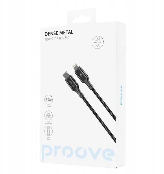USB kabelis PROOVE Dense Metal Type-C į Lightning 27 W 1 m