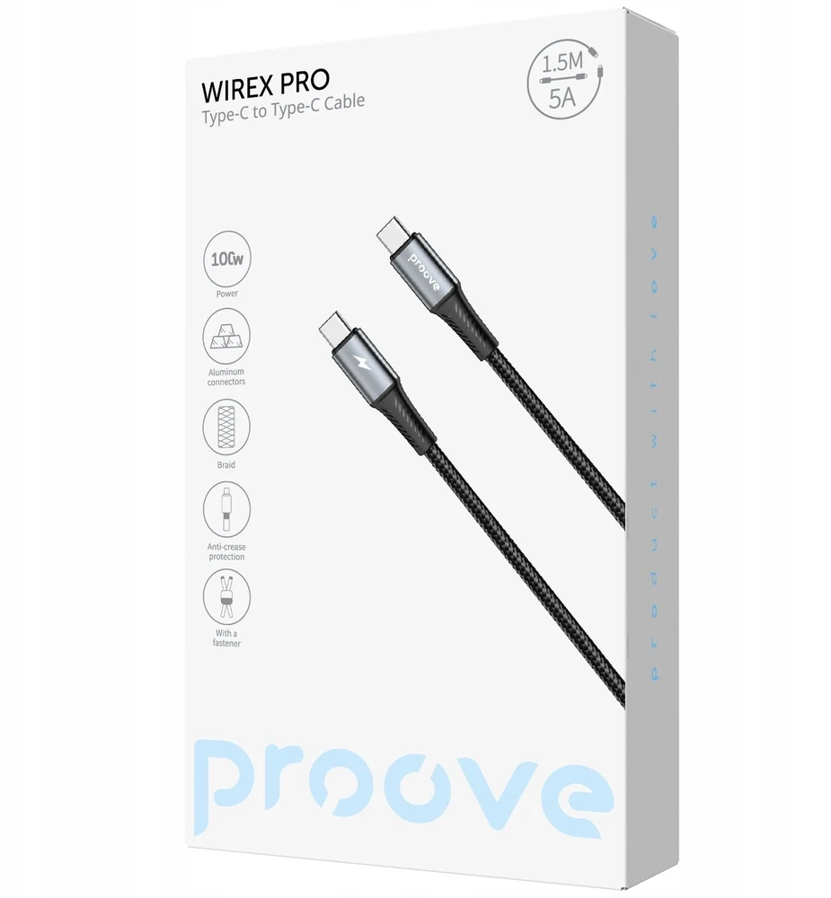 Kabelis USB PROOVE WireX Pro Type-C į Type-C 100 W 1,5 m Juodas