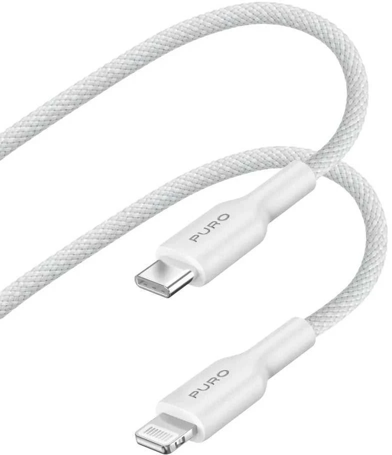 Puro Elektrik Puro Fabrik USB-C – žaibo laidas su MFI 1,2 m – baltas