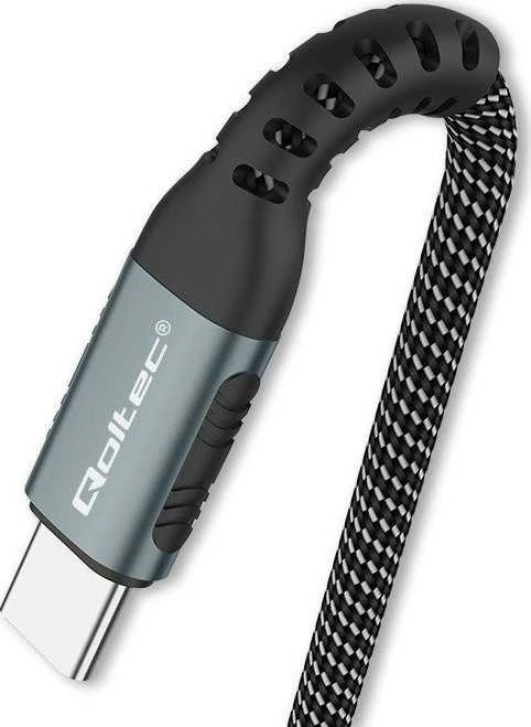 QOLTEC 52357 USB 2.0 type C Cable USB 2.0 type C 100W QC 3.0 PD 1m Juodas