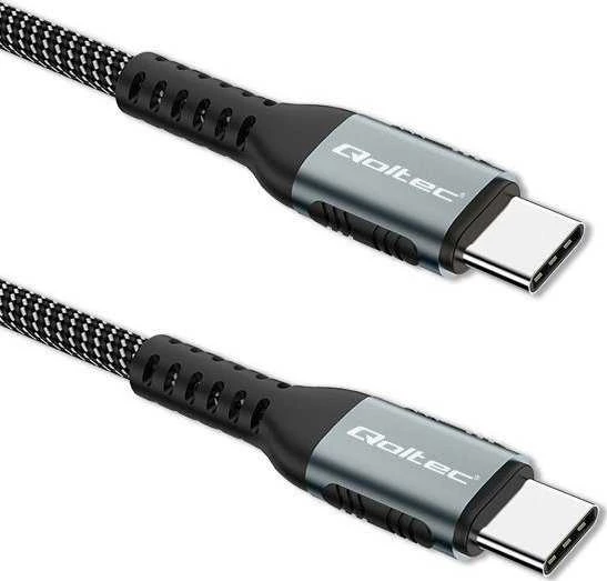 QOLTEC 52358 USB 2.0 Type C Kabelis USB 2.0 Type C 100W QC 3.0 PD 1.5m Juodas