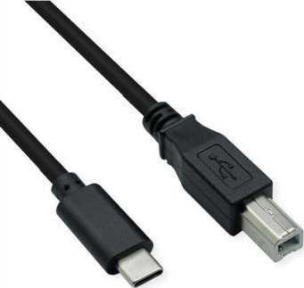 USB kabelis Roline USB-C - USB-B 1,8 m juodas (11.02.8336)