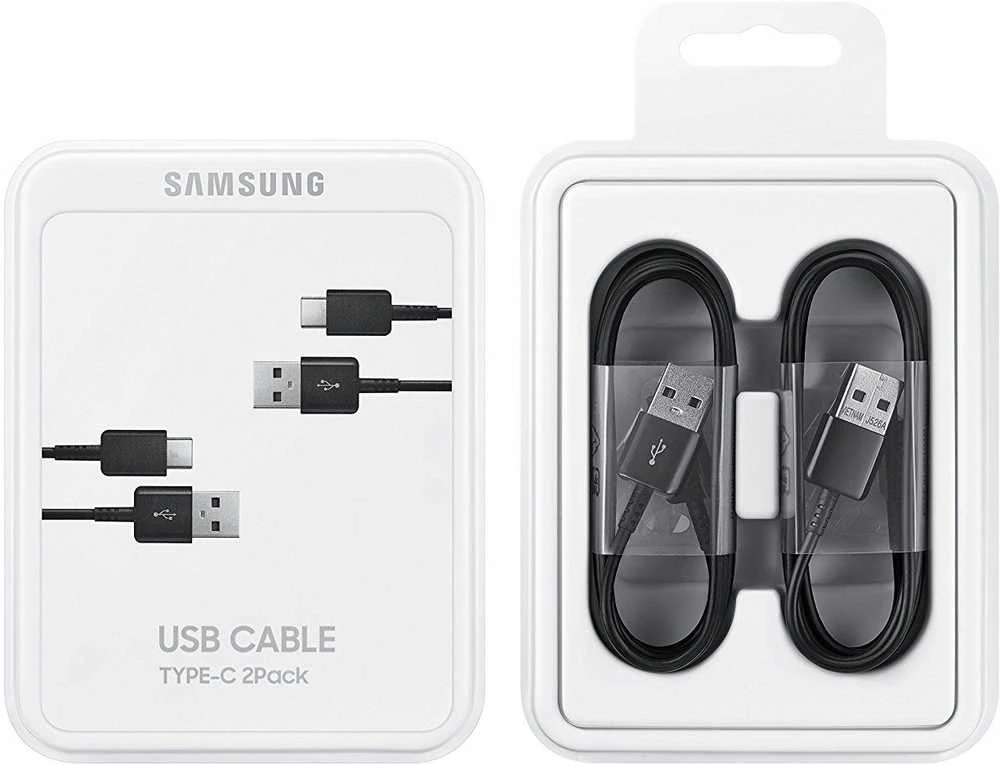 Samsung Įkrovimo kabelis (C tipo USB) (Juodas) 2 vnt.