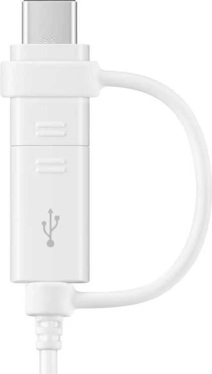 EP-DG930DWE Samsung Combo microUSB duomenų kabelis with USB-C Reduction 1.5m baltos spalvos (Bulk)