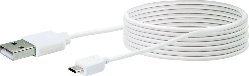 Kabelis USB Schwaiger USB-A - micro-B 2 m Baltas (LK200M532)