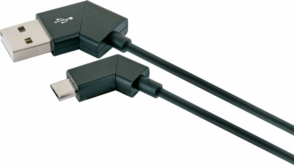 Kabelis USB Schwaiger USB-A - microUSB 1.2 m Juodas (LKW120M533)
