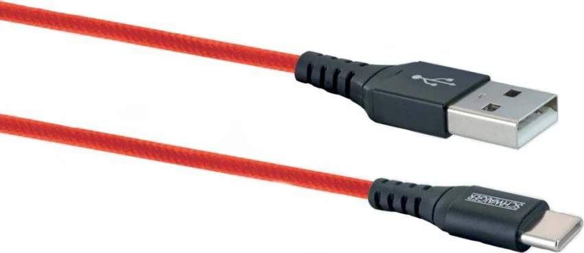 Kabelis USB Schwaiger USB-A - USB-C 1.2 m Raudona (LPRO510501)