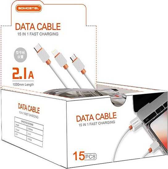 USB laidas Somostel USB-A - microUSB 1 m Juodas (28260)