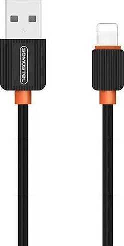 USB kabelis Somostel USB-A - Žaibas 1 m Juodas (28259)