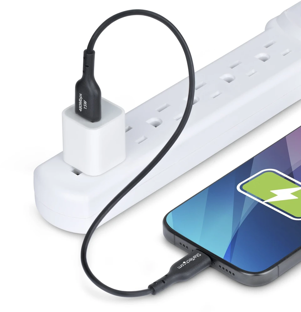 USB kabelis StarTech USB-A - USB-C 0,3 m juodas (USB2AC30CMBK)