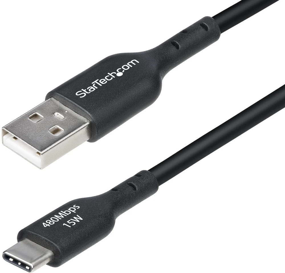 USB kabelis StarTech USB-A - USB-C 0,3 m juodas (USB2AC30CMBK)