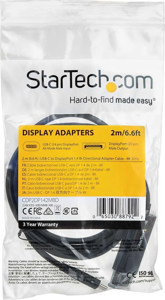 Startech USB-C į DisplayPort 1.4 laidas, 2 m