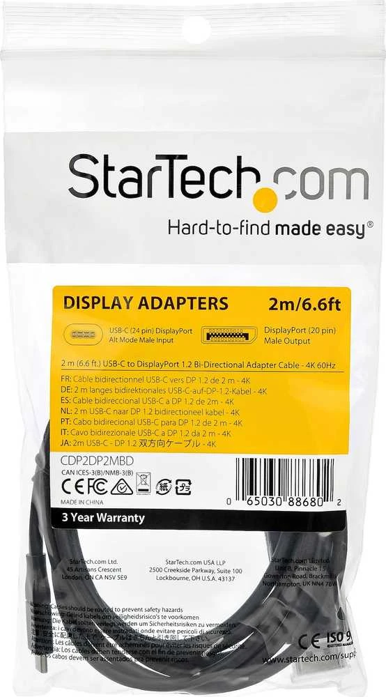 Kabelis USB StarTech USB-C - DisplayPort 1,2 m Juodas (CDP2DP2MBD)