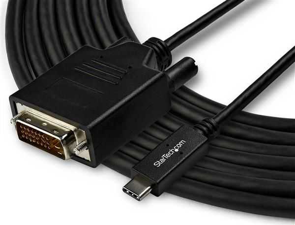 Kabelis USB StarTech USB-C - DVI-D 3 m Juodas (CDP2DVI3MBNL)