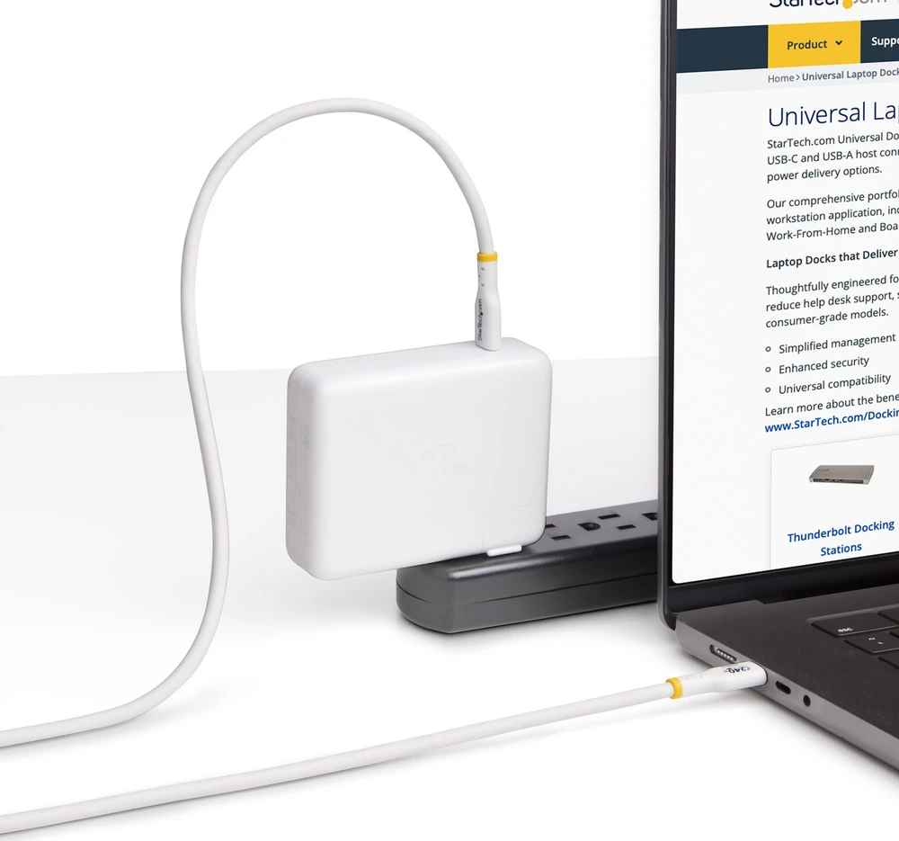USB kabelis StarTech USB-C - USB-C 1 m, baltas (USB2EPR1MW)