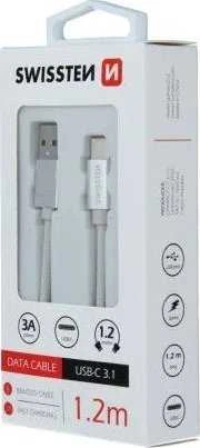 Swissten Textile Universal Quick Charge 3.1 USB-C duomenų ir įkrovimo laidas 1,2 m