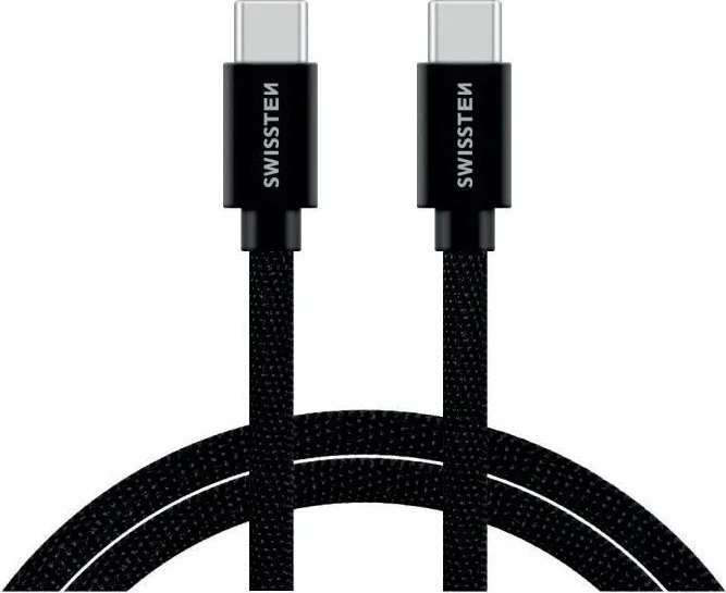 Swissten Textile Universal Quick Charge 3.0 USB-C į USB-C duomenų ir įkrovimo laidas 2 m
