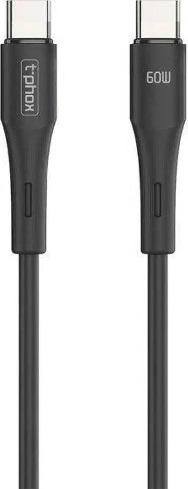T-PHOX KABELIS GENTLE USB-C/USB-C 60W Juodas