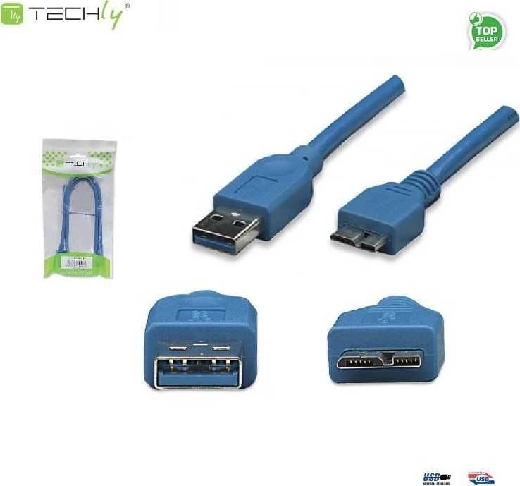 Techly USB-A – micro-B USB laidas 2 m mėlynas (ICOC-MUSB3-A-020)