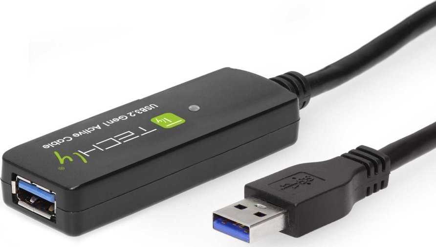 Techly ICUR30100G USB kabelis USB 3.2 Gen 1 (3.1 Gen 1) 10 m USB A Juoda