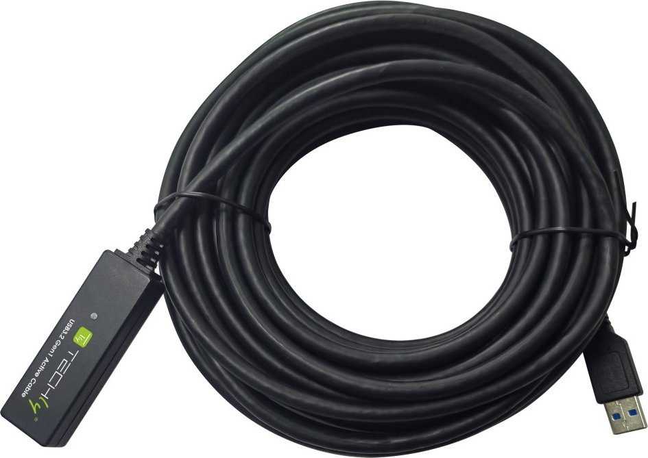 Techly ICUR30100G USB kabelis USB 3.2 Gen 1 (3.1 Gen 1) 10 m USB A Juoda