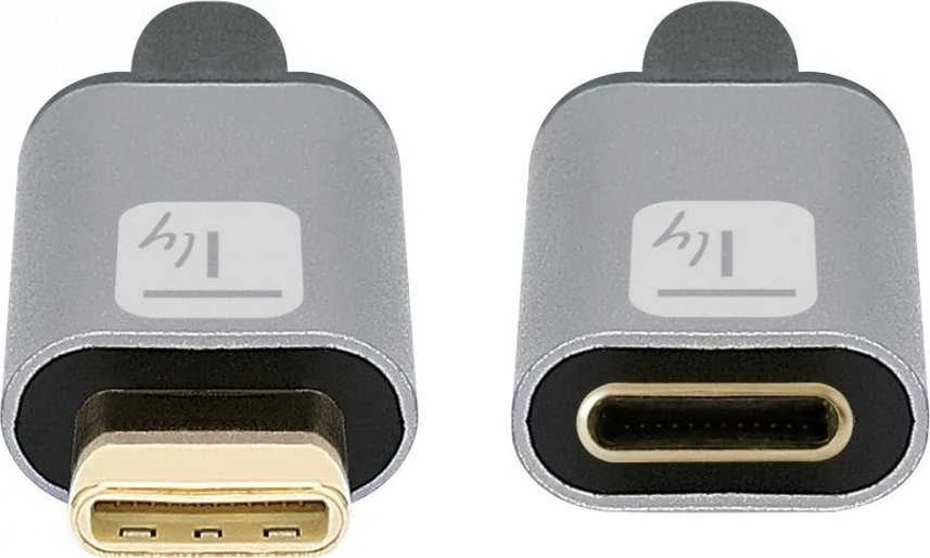 TECHLY USB 3.2 Gen 2 USB-C M/F E-Mark Cable 1m Juodas
