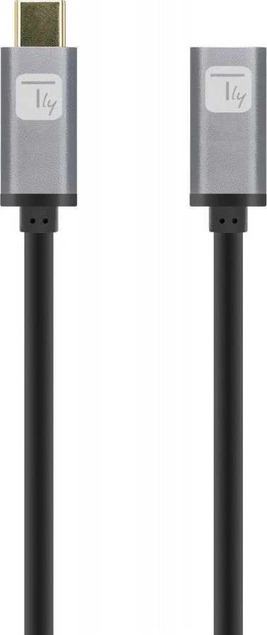 TECHLY USB 3.2 Gen 2 USB-C M/F E-Mark Cable 1m Juodas