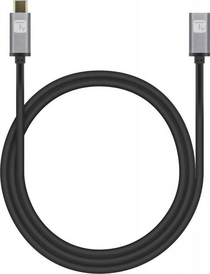 TECHLY USB 3.2 Gen 2 USB-C M/F E-Mark Cable 1m Juodas