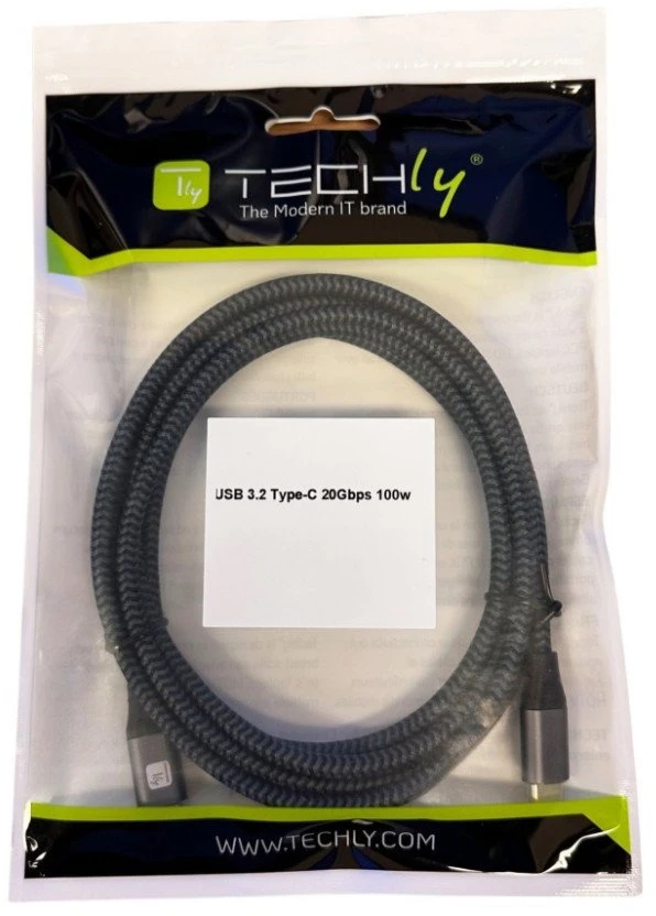 USB kabelis Techly USB-C - USB-C 2 m juodas (TLY_622403)