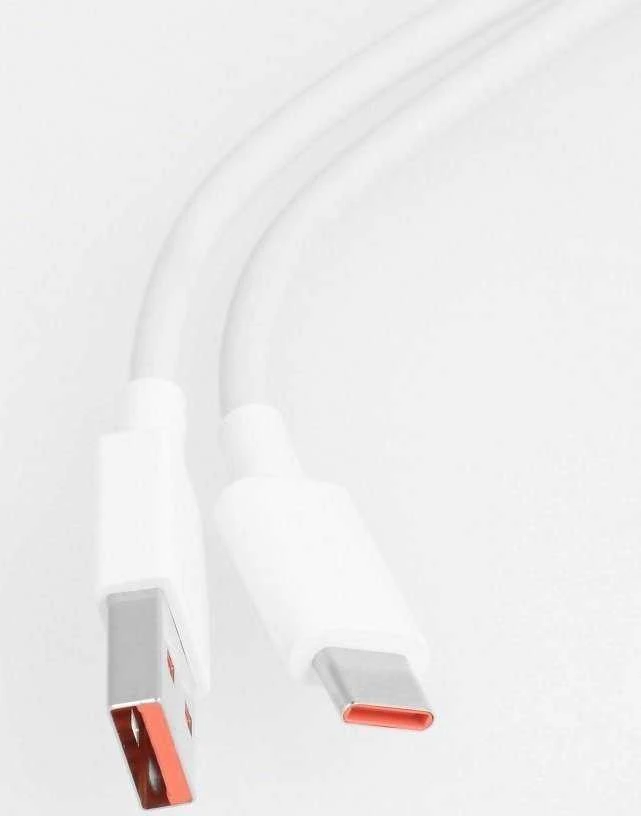XIAOMI originalus kabelis USB A į Type C 6A 1 m baltos spalvos bulk pakuotė