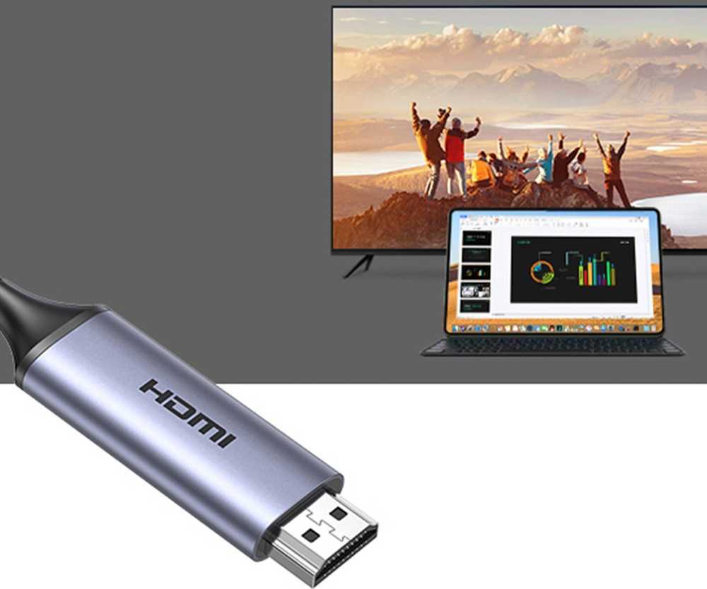 USB C – HDMI 2.1 8K 60 Hz kabelis 1,5 m Ugreen CM565 – pilkas