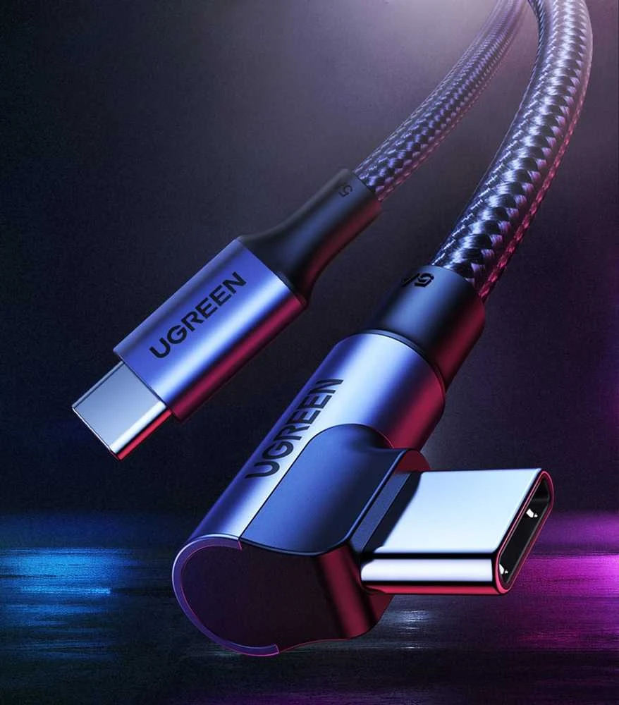 Kampinis kabelis USB-C į USB-C UGREEN US334 5A, PD 100W, 2m (juodas)