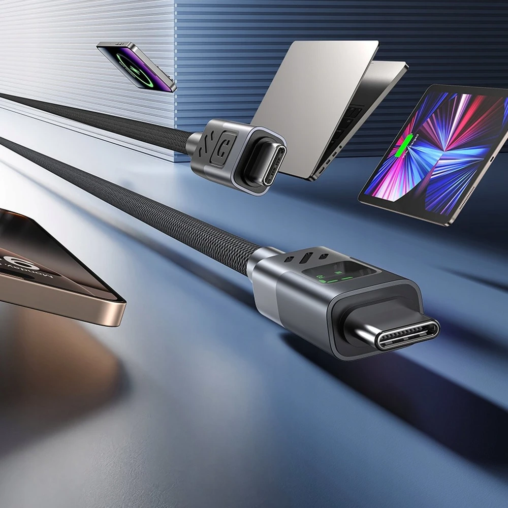Unitek USB-C PD 60W 480Mbps kabelis su ekranu 1m su pinta pyne