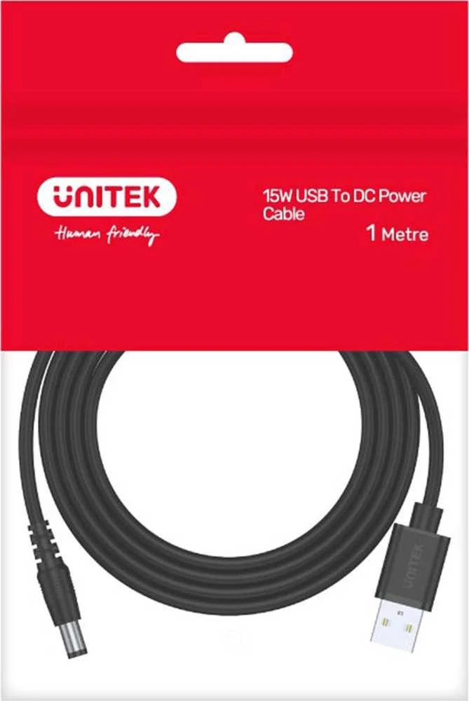 Unitek USB maitinimo laidas - DC 3,5/1,35 mm kištukas