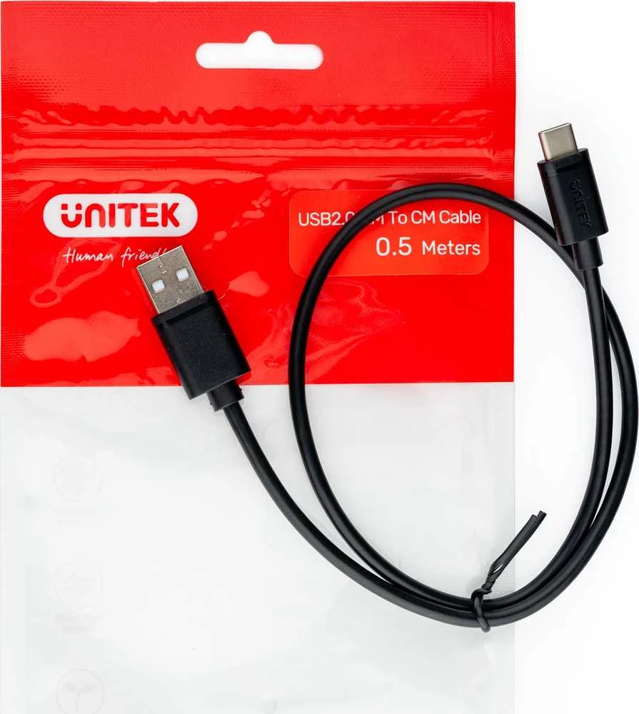 UNITEK CABLE USB-A - USB-C 50cm Y-C481BK