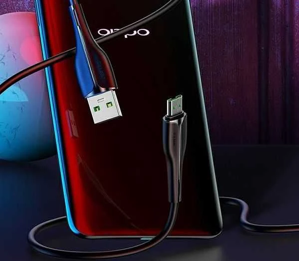 USAMS CABLE U38 MICROUSB 4A GREITAS ĮKROVIMAS OPPO 1M Baltas