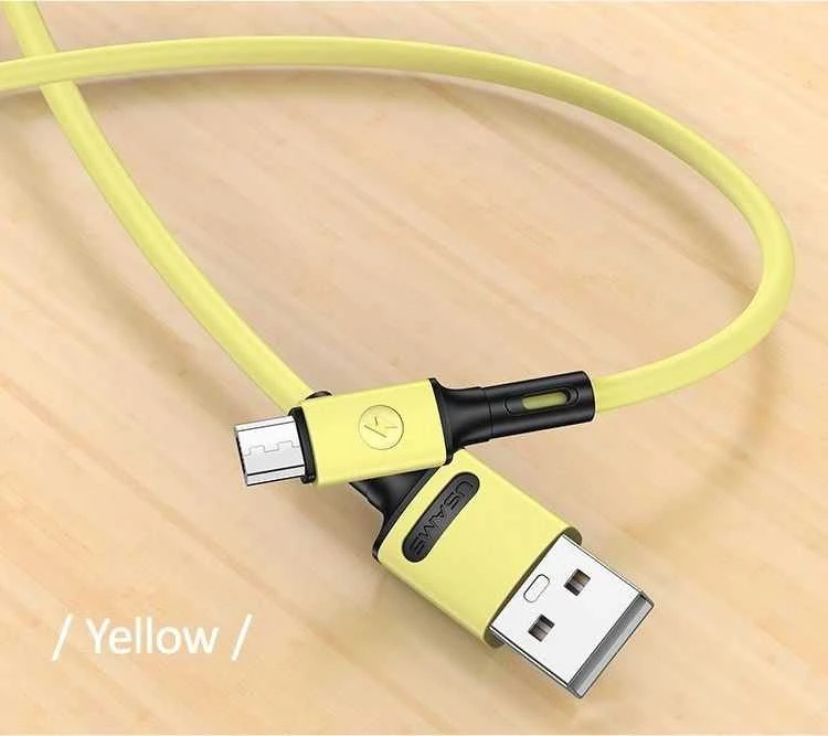 USAMS U52 microUSB 2A greito įkrovimo kabelis 1m geltonas SJ435USB03 (US-SJ435)
