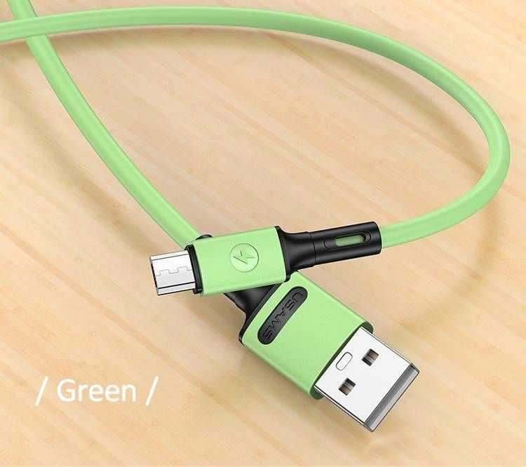 USAMS U52 microUSB 2A Fast Charge Kabelis 1m žalios spalvos SJ435USB02 (US-SJ435)