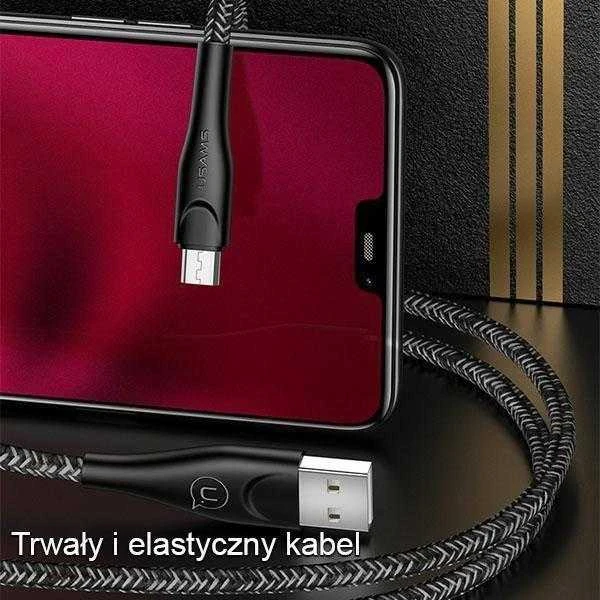 USAMS pintas kabelis U41 microUSB 3m 2A raudonas SJ399USB02 (US-SJ399) greito įkrovimo