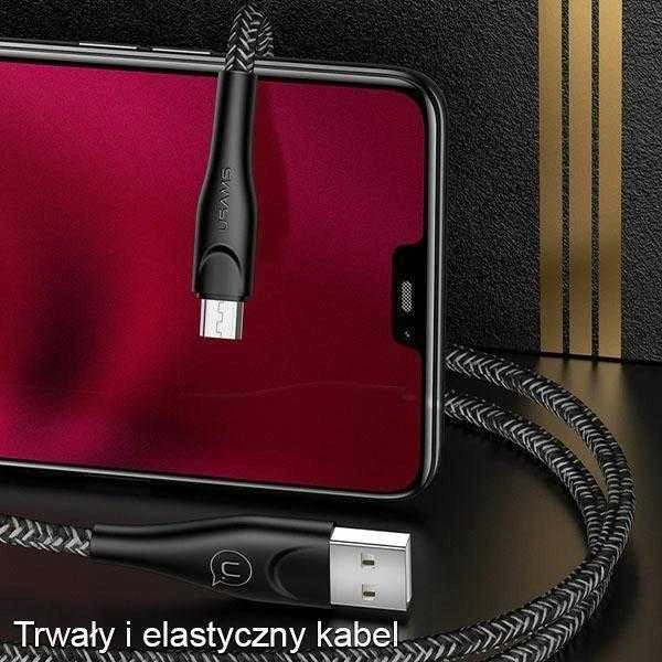 USAMS pintas kabelis U41 microUSB 2m 2A raudonas SJ396USB02 (US-SJ396) greito įkrovimo