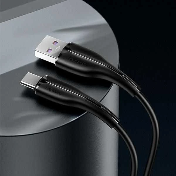 USAMS Kabelis U38 USB-C 5A Fast Charge for OPPO/HUAWEI 1m juodos spalvos SJ376USB01 (US-SJ376)