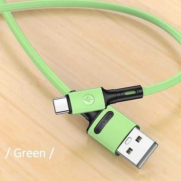 USAMS U52 USB-C 2A Fast Charge Kabelis 1m žalios spalvos SJ436USB02 (US-SJ436)